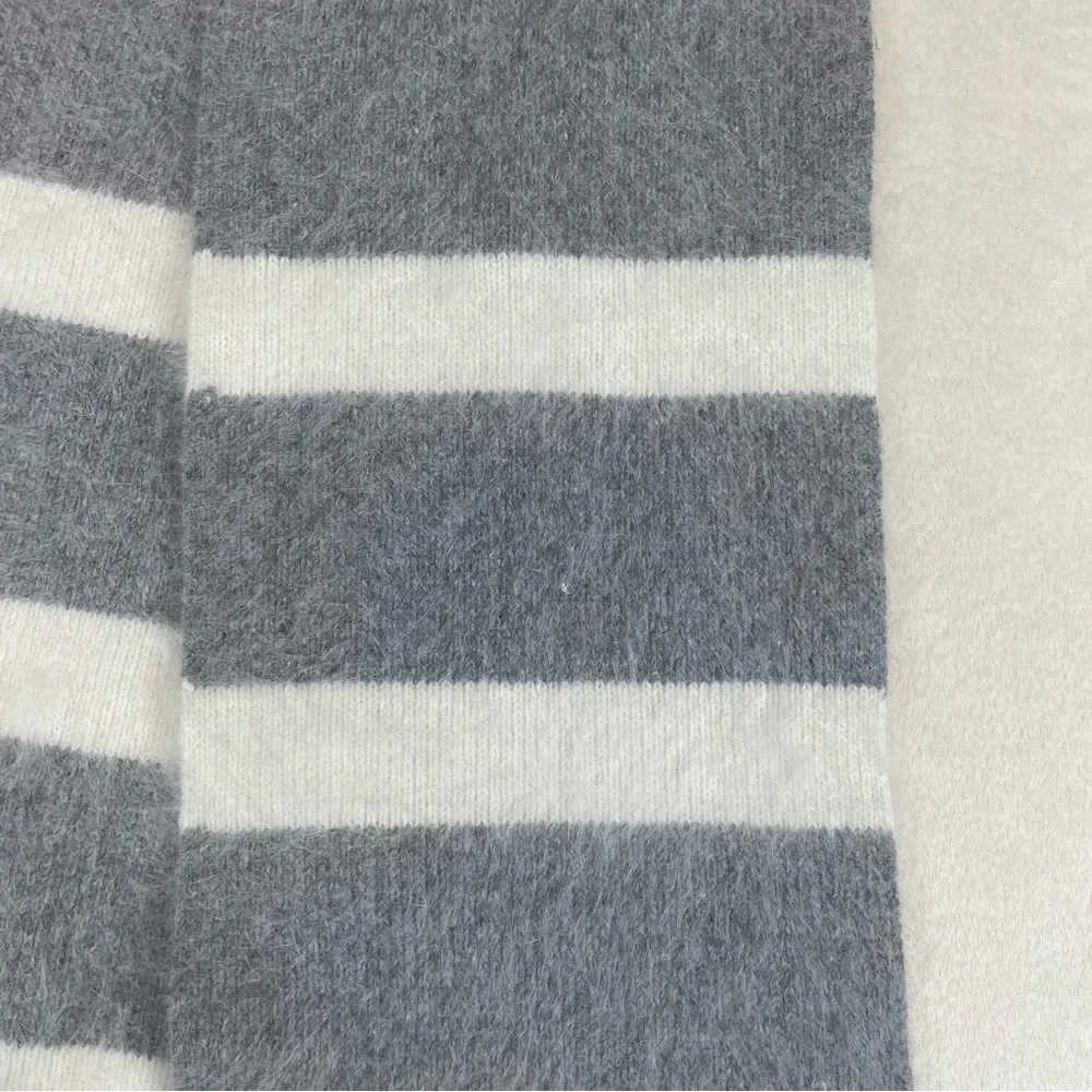 Scala pronto angora wool striped scarf with roses